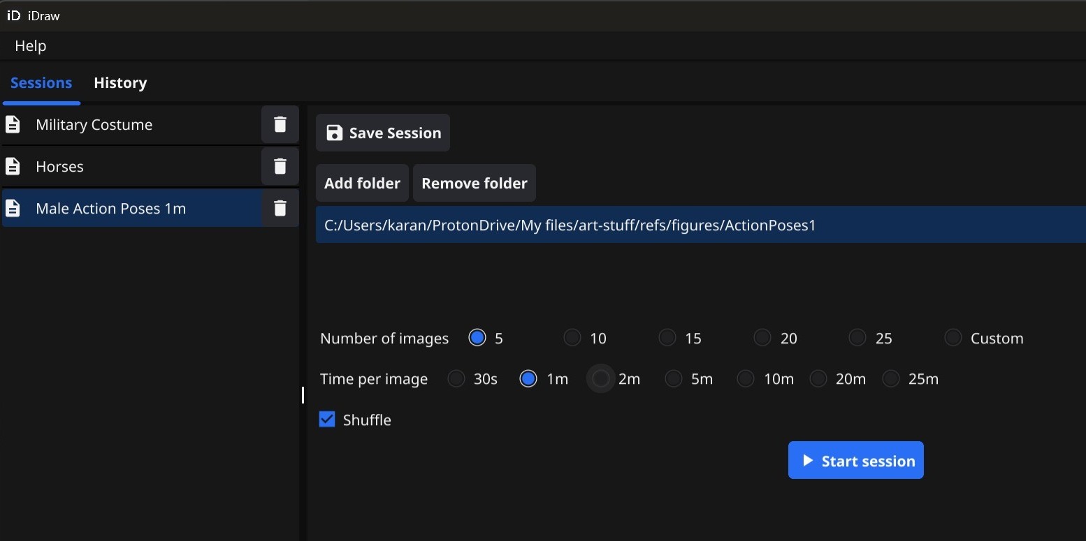 iDraw Sessions Manager